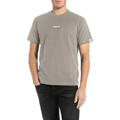 Replay T-shirt för män normal passform av bomull, 589 silver, 3XL Replay T-shirt för män normal passform av bomull, 589 silver, 3XL