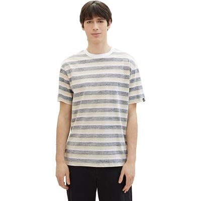 TOM TAILOR Denim T-shirt för män, 34982 – svart multi-stripe, XS TOM TAILOR Denim T-shirt för män, 34982 – svart multi-stripe, XS