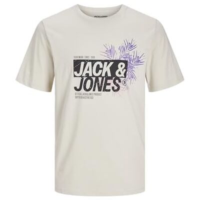 JACK & JONES Jjjaxon Tee Ss Crew Neck, Moonbeam, M JACK & JONES Jjjaxon Tee Ss Crew Neck, Moonbeam, M