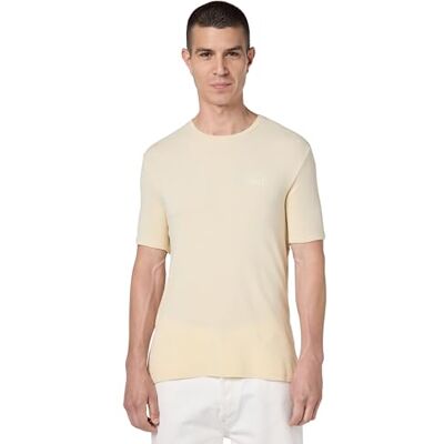 Boss Mjuk räfflad kort ärm T-shirt lång nattlinne herr, Rostad marshmellow, M Boss Mjuk räfflad kort ärm T-shirt lång nattlinne herr, Rostad marshmellow, M