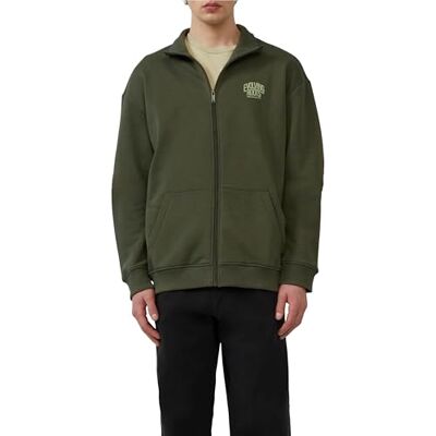 QS Sweatshirt-jacka med ståkrage och framtryck, Olivgrön, XL QS Sweatshirt-jacka med ståkrage och framtryck, Olivgrön, XL