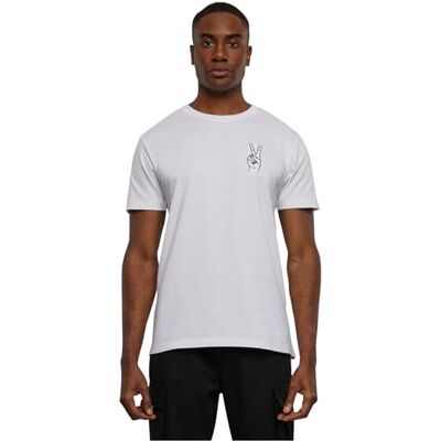 herr Peace Sign Tee EMB M vit, Vit, M herr Peace Sign Tee EMB M vit, Vit, M