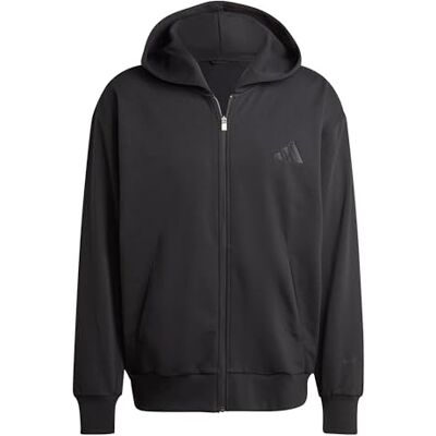adidas Mezczyzni ALL SZN FLEECE FULL ZIP HOODIE, black, S adidas Mezczyzni ALL SZN FLEECE FULL ZIP HOODIE, black, S