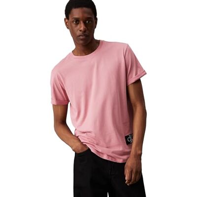Calvin Jeans mäns emblem uppfällbart ärm J30J323482, S/S t-shirt, lila, XXS, Lila (ros skymning), XXS Calvin Jeans mäns emblem uppfällbart ärm J30J323482, S/S t-shirt, lila, XXS, Lila (ros skymning), XXS