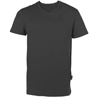 HRM herr lyx V-hals t-shirt I premium t-shirt män v-ringad av 100% ekologisk bomull I basic t-shirt tvättbar upp till 60 °C I högkvalitativa och hållbara herrkläder, Mörkgrå, 3XL HRM herr lyx V-hals t-shirt I premium t-shirt män v-ringad av 100% ekologisk bomull I basic t-shirt tvättbar upp till 60 °C I högkvalitativa och hållbara herrkläder, Mörkgrå, 3XL