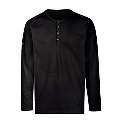 Trigema långärmad tröja med knappslå, Svart, naturlig, XXL Trigema långärmad tröja med knappslå, Svart, naturlig, XXL