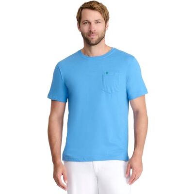 Izod Saltwater kortärmad enfärgad t-shirt med ficka för män Izod Saltwater kortärmad enfärgad t-shirt med ficka för män