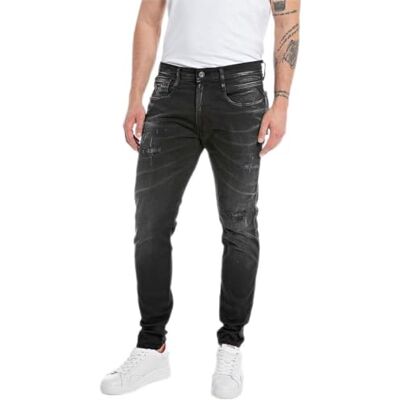 Replay Slim fit jeans Bronny Maestro kollektion för män, 099 Svart Delavè, 28W / 30L Replay Slim fit jeans Bronny Maestro kollektion för män, 099 Svart Delavè, 28W / 30L