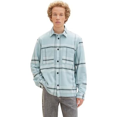 TOM TAILOR Denim Herrskjorta, 33902 – Dusty Mint Blue Base Big Check, S TOM TAILOR Denim Herrskjorta, 33902 – Dusty Mint Blue Base Big Check, S