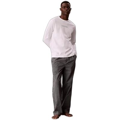 Calvin herr Ls Tee byxset Lv00Nm2953 andra vardags- och nattkläder, svart (klassisk vit TOP/Summit Plaid BL), XL Calvin herr Ls Tee byxset Lv00Nm2953 andra vardags- och nattkläder, svart (klassisk vit TOP/Summit Plaid BL), XL