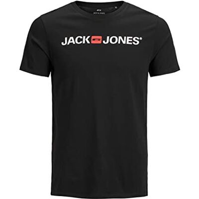 JACK & JONES Pack 2 Plus Size T-shirts Rund Hals Tryck Design Logo Oversize, Svart, XXL JACK & JONES Pack 2 Plus Size T-shirts Rund Hals Tryck Design Logo Oversize, Svart, XXL