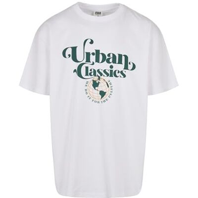Urban Classics Herr ekologisk glob logotyp T-shirt t-shirt, vit, M Urban Classics Herr ekologisk glob logotyp T-shirt t-shirt, vit, M