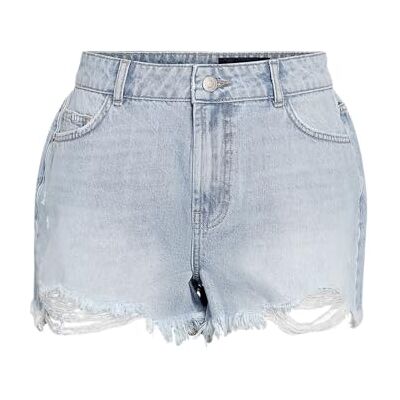 NOISY MAY Nmolesia Hw Fringed Shorts Az458Lb Noos, Ljusblå denim, S NOISY MAY Nmolesia Hw Fringed Shorts Az458Lb Noos, Ljusblå denim, S