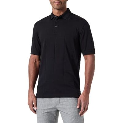 Giorgio Armani The Grid, Sustainable, All Over Tonal Logo Polo Shirt, svart, XS Giorgio Armani The Grid, Sustainable, All Over Tonal Logo Polo Shirt, svart, XS