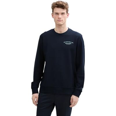 TOM TAILOR Sweatshirt för män, 10668 – himmelskaptensblå, XS TOM TAILOR Sweatshirt för män, 10668 – himmelskaptensblå, XS