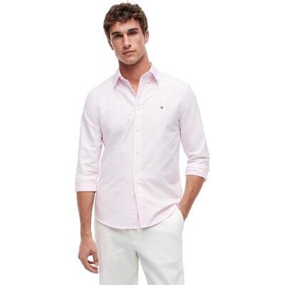 Tommy Hilfiger Heritage Oxford Stripe Rf skjorta Mw0Mw36238 L/S skjorta, rosa (rosenblad/vit), M Tommy Hilfiger Heritage Oxford Stripe Rf skjorta Mw0Mw36238 L/S skjorta, rosa (rosenblad/vit), M
