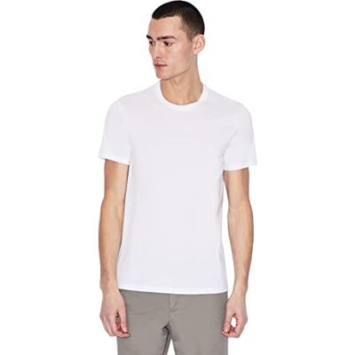 Giorgio Armani enkel basic Pima Crew Neck T-Shirt för män, Vitt, XL Giorgio Armani enkel basic Pima Crew Neck T-Shirt för män, Vitt, XL