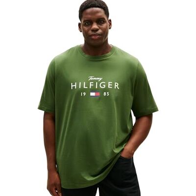Tommy Hilfiger herr BT-märke kärlek stor Hilfiger TEE-B MW0MW43005 S/S t-shirt, grön, XXL_Plus, Grön (bergsfuru), XXL Tommy Hilfiger herr BT-märke kärlek stor Hilfiger TEE-B MW0MW43005 S/S t-shirt, grön, XXL_Plus, Grön (bergsfuru), XXL
