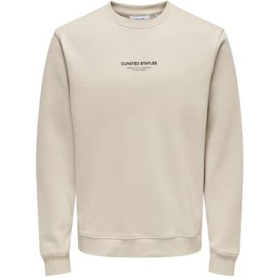 Only & Sons Endast & SONS ONSCURATED REG Crew Neck Sweat, Silverfoder, L Only & Sons Endast & SONS ONSCURATED REG Crew Neck Sweat, Silverfoder, L
