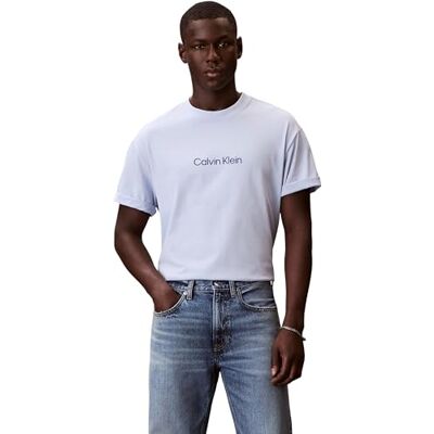 Calvin SS Rlxd standardlogotyp Crewnk T-shirt Lv040hm228 T-shirts, blå (Breezy Blue), XS herr Calvin SS Rlxd standardlogotyp Crewnk T-shirt Lv040hm228 T-shirts, blå (Breezy Blue), XS herr