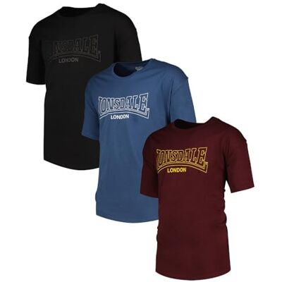 Lonsdale T-shirt för män normal passform trepack BEANLEY, svart/marin/oxblood, S, Svart/marinblå/oxblood, S Lonsdale T-shirt för män normal passform trepack BEANLEY, svart/marin/oxblood, S, Svart/marinblå/oxblood, S
