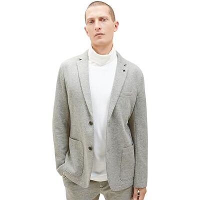 TOM TAILOR Jersey Piqué kavaj med stretch, 12035-grå Heather Melange, 54 TOM TAILOR Jersey Piqué kavaj med stretch, 12035-grå Heather Melange, 54