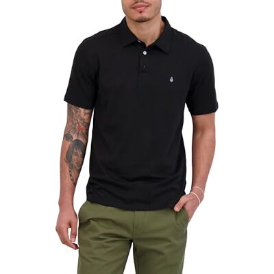 Volcom Men's Banger Polo Shirt, Tinted Black, Large Volcom Men's Banger Polo Shirt, Tinted Black, Large