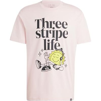 adidas För Män POSITIVITY GRAPHIC TEE, Sandy Pink F24, S adidas För Män POSITIVITY GRAPHIC TEE, Sandy Pink F24, S