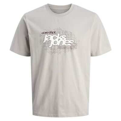 JACK & JONES Jcogrid varumärke Tee Ss Crew Neck, Paloma, M JACK & JONES Jcogrid varumärke Tee Ss Crew Neck, Paloma, M
