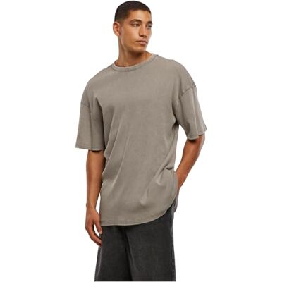 Urban Classics T-shirt för män, tvättad rib, t-shirt, avslappnad t-shirt för män, 100% bomull, normal passform, storlekar S–5XL, Stålgrå, XXL Urban Classics T-shirt för män, tvättad rib, t-shirt, avslappnad t-shirt för män, 100% bomull, normal passform, storlekar S–5XL, Stålgrå, XXL