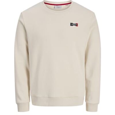JJ REBEL herr Jrebdrummer Sweat Crew Neck, Moonbeam, XL JJ REBEL herr Jrebdrummer Sweat Crew Neck, Moonbeam, XL