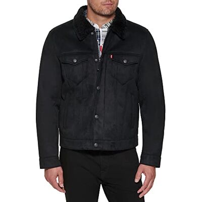 Levi's herr buffed ko falskt läder sherpa lastbilschaufför jacka Levi's herr buffed ko falskt läder sherpa lastbilschaufför jacka