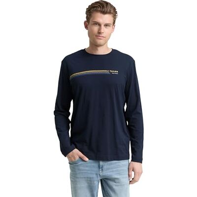 TOM TAILOR Långärmad T-shirt för män, 10302 – Mörkblå, M TOM TAILOR Långärmad T-shirt för män, 10302 – Mörkblå, M