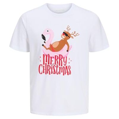 JACK & JONES Jjchristmas Tee Ss Crew Neck Xmas, Vit, M JACK & JONES Jjchristmas Tee Ss Crew Neck Xmas, Vit, M