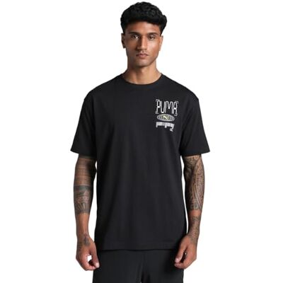 PUMA M Graphics Train Illustrative Relaxed TEE Black PUMA M Graphics Train Illustrative Relaxed TEE Black