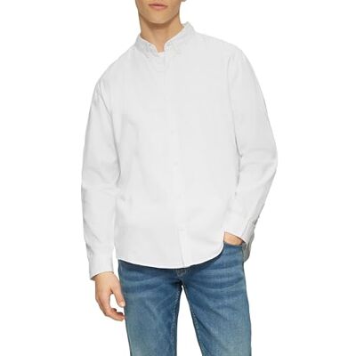 QS Regular Fit: tvättad twillskjorta med logotypbroderi, Vit, XXL QS Regular Fit: tvättad twillskjorta med logotypbroderi, Vit, XXL