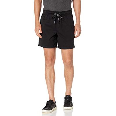 Amazon Essentials Men's Shorts 15 cm (6 tum) med dragsko innersöm, Svart, L Amazon Essentials Men's Shorts 15 cm (6 tum) med dragsko innersöm, Svart, L