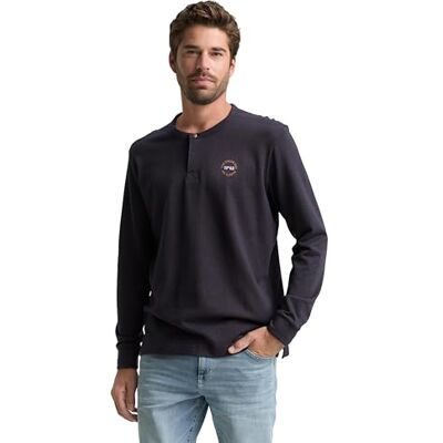 TOM TAILOR Långärmad T-shirt för män, 39217 – Mid Brown Grindle Structure, L TOM TAILOR Långärmad T-shirt för män, 39217 – Mid Brown Grindle Structure, L