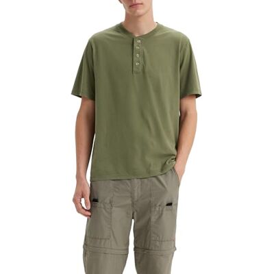 Levi's Herrskjorta Ss 3 knapp Henley-skjorta, Bluish Olive, S Levi's Herrskjorta Ss 3 knapp Henley-skjorta, Bluish Olive, S