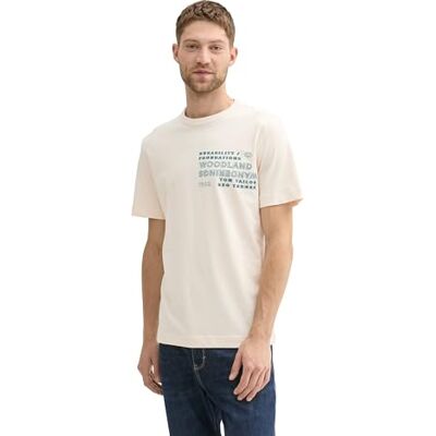 TOM TAILOR T-shirt för män, 27469 Smooth Light Sand, L TOM TAILOR T-shirt för män, 27469 Smooth Light Sand, L