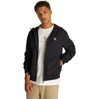 Calvin CK JEANS herr NYLON HOODED WINDBREAKER J30J327254, svart (svart (svart (svart), S, Svart (k svart), S Calvin CK JEANS herr NYLON HOODED WINDBREAKER J30J327254, svart (svart (svart (svart), S, Svart (k svart), S