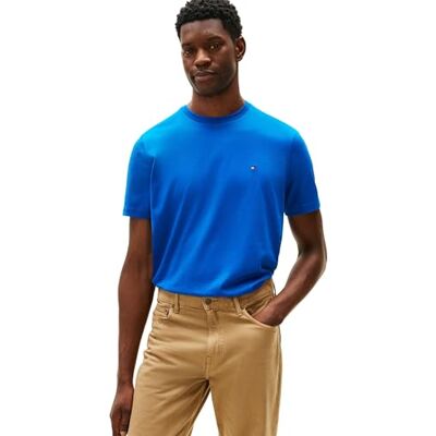 Tommy Hilfiger Ess Seasonal Reg Fit Solid Tee Mw0mw39995 T-shirt S/S, blå (levande indigo), M herr, Blå (levande indigo), M Tommy Hilfiger Ess Seasonal Reg Fit Solid Tee Mw0mw39995 T-shirt S/S, blå (levande indigo), M herr, Blå (levande indigo), M