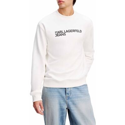 KARL LAGERFELD JEANS , Herr, Essential Logo Sweat, Regular Fit, Vit, S KARL LAGERFELD JEANS , Herr, Essential Logo Sweat, Regular Fit, Vit, S