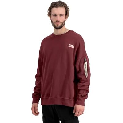 Alpha Industries Organics OS Sweatshirt för män Organic Burgundy Alpha Industries Organics OS Sweatshirt för män Organic Burgundy