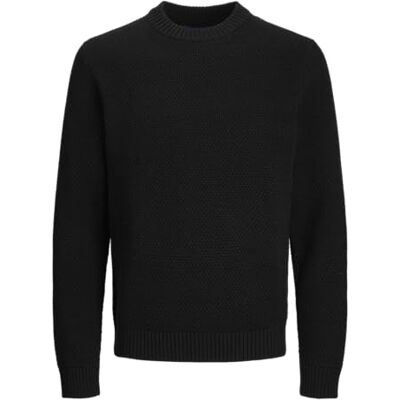 JACK & JONES JOREATON Knit Crew Neck BF, svart, S JACK & JONES JOREATON Knit Crew Neck BF, svart, S