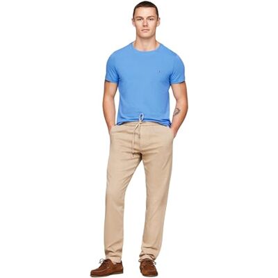 Tommy Hilfiger herr stretch slim fit t-shirt S/S t-shirts, blå, XS, Blå besvärjelse, XS Tommy Hilfiger herr stretch slim fit t-shirt S/S t-shirts, blå, XS, Blå besvärjelse, XS