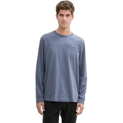 TOM TAILOR Långärmad herr med dekorativ söm, 11281 – Dove Grey, S TOM TAILOR Långärmad herr med dekorativ söm, 11281 – Dove Grey, S