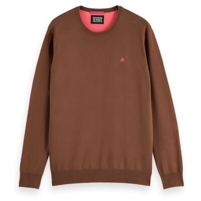 Scotch & Soda herr Seasonal Core-Regular-fit Ecovero Blend rund hals tröja, Mjuk silt 210, M Scotch & Soda herr Seasonal Core-Regular-fit Ecovero Blend rund hals tröja, Mjuk silt 210, M