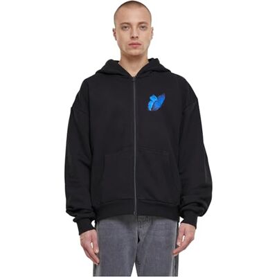Tee Unisex sweatshirtjacka, Le Papillon, tung oversize dragkedja, huvtröja, svart, L, svart, L Tee Unisex sweatshirtjacka, Le Papillon, tung oversize dragkedja, huvtröja, svart, L, svart, L