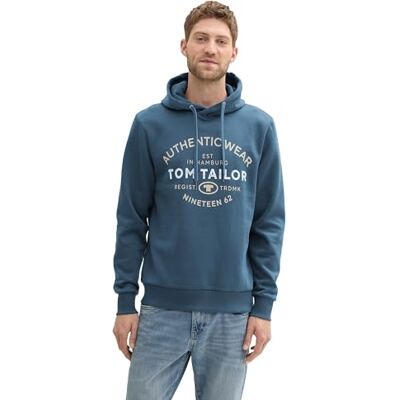 TOM TAILOR Herr 1049338 tröja, 38224-Real Teal Blue, S, 38224 – äkta blågrön blå, S TOM TAILOR Herr 1049338 tröja, 38224-Real Teal Blue, S, 38224 – äkta blågrön blå, S